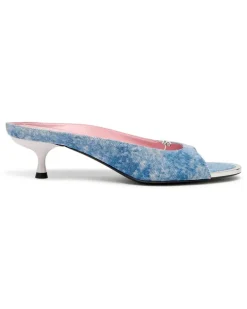D-Diam's-Denim-Pantolette mit schwebendem Oval D - Mokassins und Mules - Damen - Blau