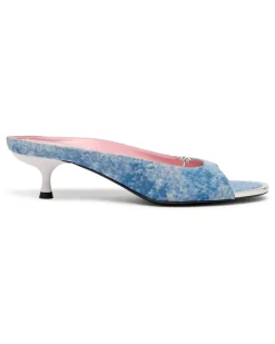 D-Diam's-Denim-Pantolette mit schwebendem Oval D - Mokassins und Mules - Damen - Blau