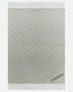 Decke aus Kaschmir mit Intreccio Motiv-Grau & Silberfarben - Unisex