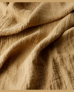 Decke aus Leinen Beige