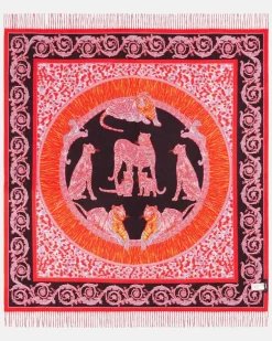 Decke Barocco aus Wolle Rot