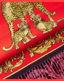 Decke Barocco aus Wolle Rot