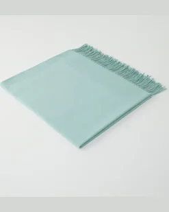 Decke Crest aus Baumwoll-Jacquard Blau