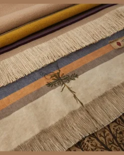 Decke Grottesco aus Seide und Wolle Gelb