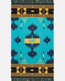 Decke Icon aus Woll-Jacquard Blau