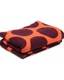 Decke mit geometrischem Strickmuster - Orange