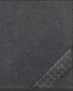 Decke mit Intrecciato Aufnäher-Grau & Silberfarben - Unisex