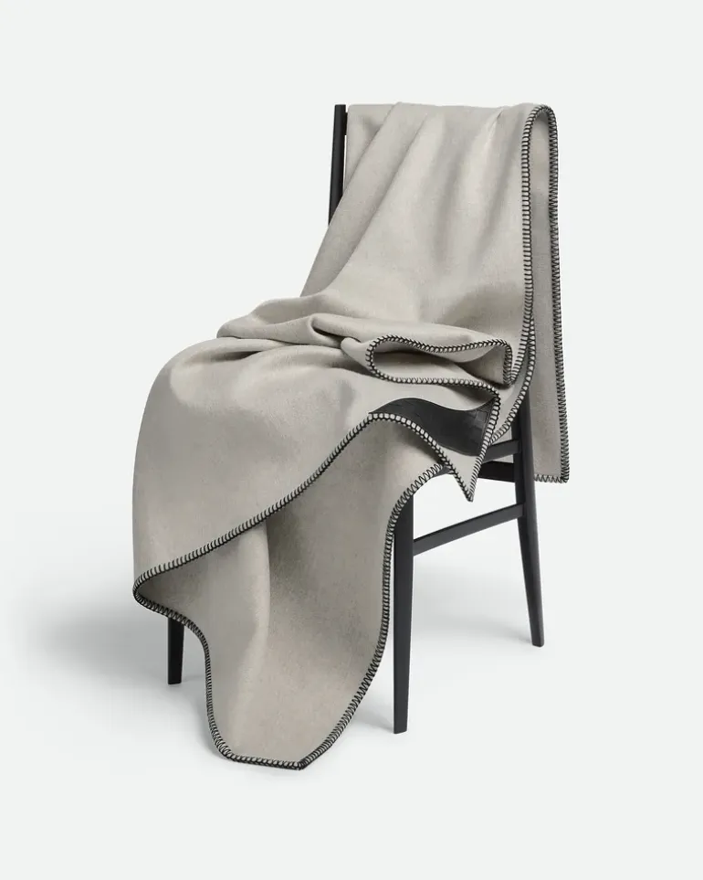 Decke mit Intrecciato Aufnäher-Grau & Silberfarben - Unisex