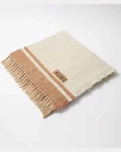 Decke Paipote aus Seide und Kamelhaar Beige