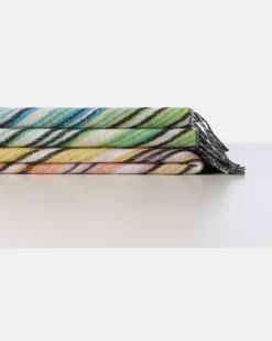 Decke Plume aus einem Wollgemisch Multicolor