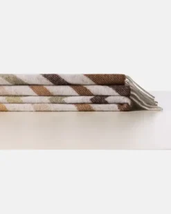 Decke Watamu aus einem Wollgemisch Beige