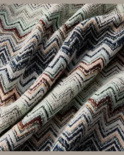 Decke Zigzag aus einem Baumwollgemisch Multicolor