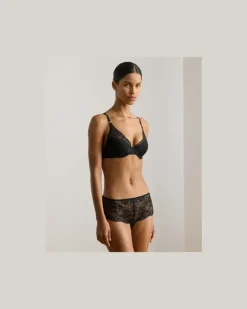 Dekolleté-Spitzen-BH mit Pailletten Black