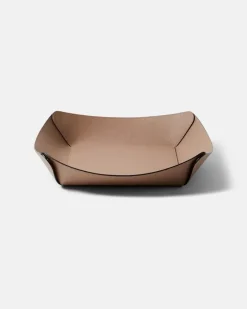 Deko-Schale Safran Large aus Leder Grau