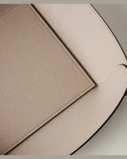 Deko-Schale Safran Medium aus Leder Grau