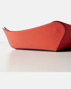 Deko-Schale Safran Medium aus Leder Orange