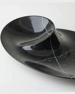 Deko-Schale Swirl L48 Schwarz