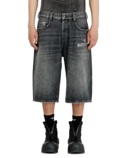 Denim relaxed shorts mit Abrasionen - Denim Kurze Hose - Unisex - Grau