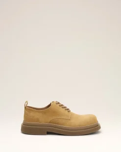 Derbies aus beigem Kalbsleder Beige für Herren Sand