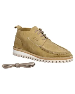 Derby-Schuhe aus Wildleder - Nude
