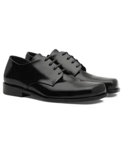 Derby-Schuhe mit eckiger Kappe - Schwarz