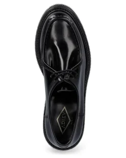Derby-Schuhe mit geriffelter Sohle - Schwarz