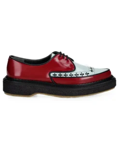 Derby-Schuhe mit gewebtem Detail - Rot