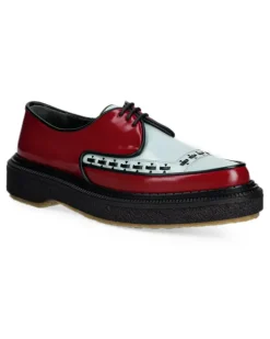 Derby-Schuhe mit gewebtem Detail - Rot
