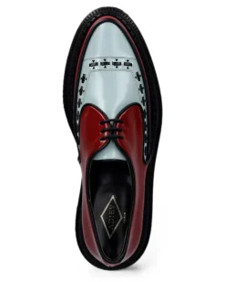 Derby-Schuhe mit gewebtem Detail - Rot