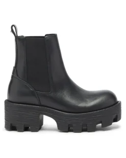 D-Hammer - Chelsea Boots aus Leder mit Profilsohle - Stiefel - Damen - Schwarz