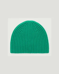 Die Gerippte Kaschmir-Beanie GrüN