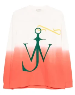 Dip Dye Anchor Langarmshirt - Orange