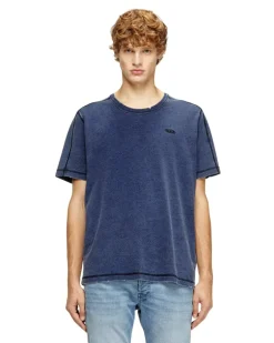 Distressed T-Shirt mit Denim-Effekt - T-Shirts - Herren - Blau