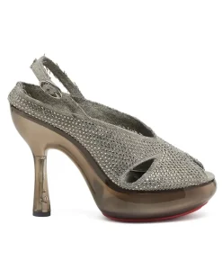 D-Lake-Sandaletten aus Kristalldenim und Plexiglas - Sandalen - Damen - Grau