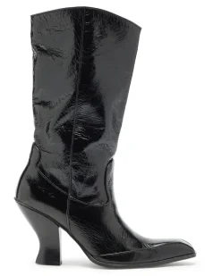 D-Luffy - kniehohe Stiefel aus Lackleder - Stiefel - Damen - Schwarz