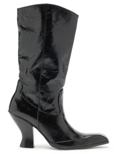 D-Luffy - kniehohe Stiefel aus Lackleder - Stiefel - Damen - Schwarz