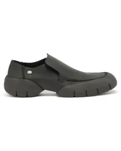 D-Mathieu-Loafer aus gebürstetem Leder mit Gummisohle - Mokassins und Mules - Herren - Schwarz