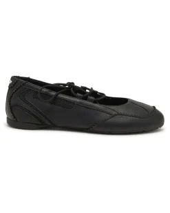 D-Mile - Ballerinaschnürschuhe aus Leder und Mesh - Flats - Damen - Rot