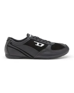 D-Mile-Flat-Sneaker aus Leder und Veloursleder - Sneakers - Damen - Weiss