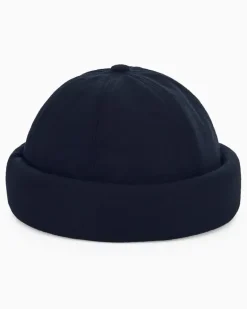 Docker-Mütze aus Wolle und Kaschmir mit Lederdetails Schwarz