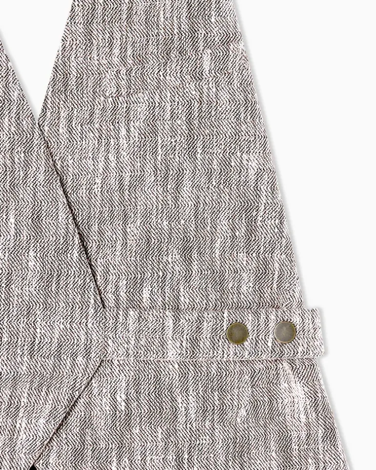 Doppelreihige Jersey-Weste mit Chevronmuster Grau
