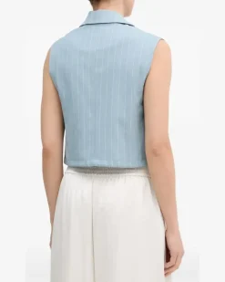 Doppelreihiger Anzug mit Nadelstreifen - Blau