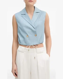 Doppelreihiger Anzug mit Nadelstreifen - Blau