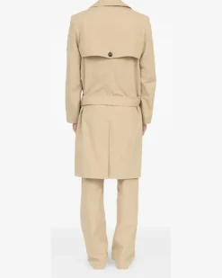 Doppelreihiger Trenchcoat - Nude