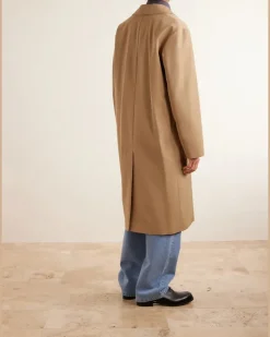 Double-Breasted Twill Trench Coat Neutrals