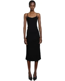 Draped Slip Dress Black