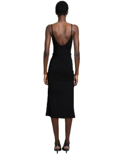 Draped Slip Dress Black