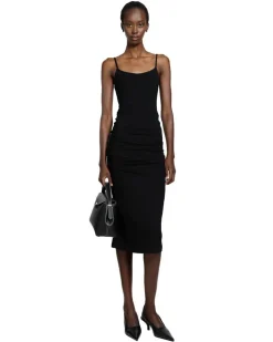 Draped Slip Dress Black