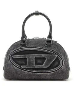 1DR Dome-Bowlingtasche aus gewaschenem Denim - Handtaschen - Damen - Grau