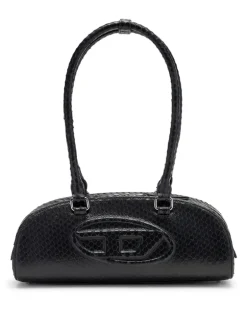 1DR Dome-Langgezogene Bowlingtasche aus Leder in Schlangenoptik - Schultertaschen - Damen - Schwarz